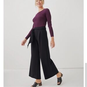 NWT Pact Luxe Jersey Volume Wide Leg Pant Black Sz M
